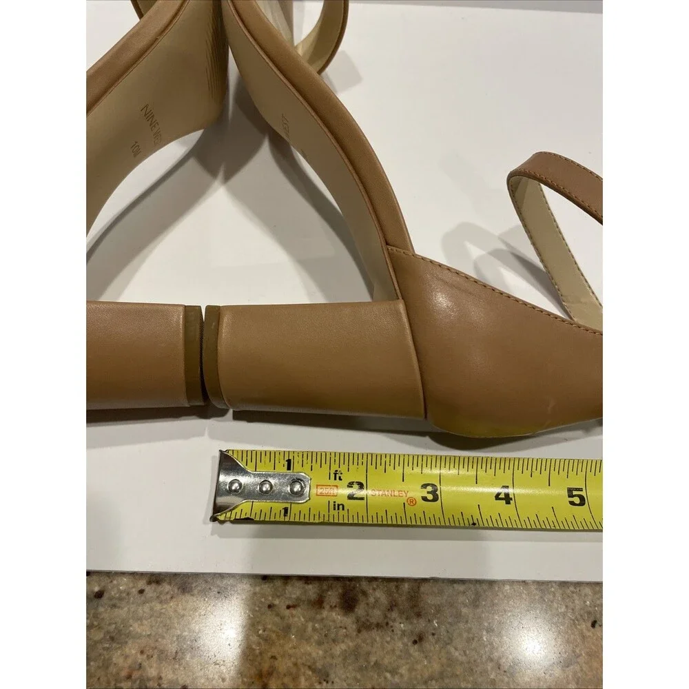 Nine West Leather Ankle Strap Spruce Color Sandals Size 10M